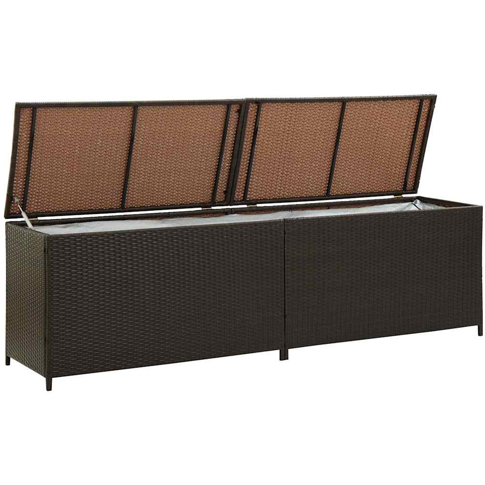 Walplus 200 x 50 x 60cm Brown Poly Rattan Garden Storage Box Image 4