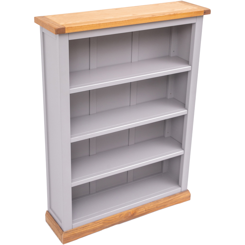 Biccari 4 Shelf Grey Wide Bookcase Image 4