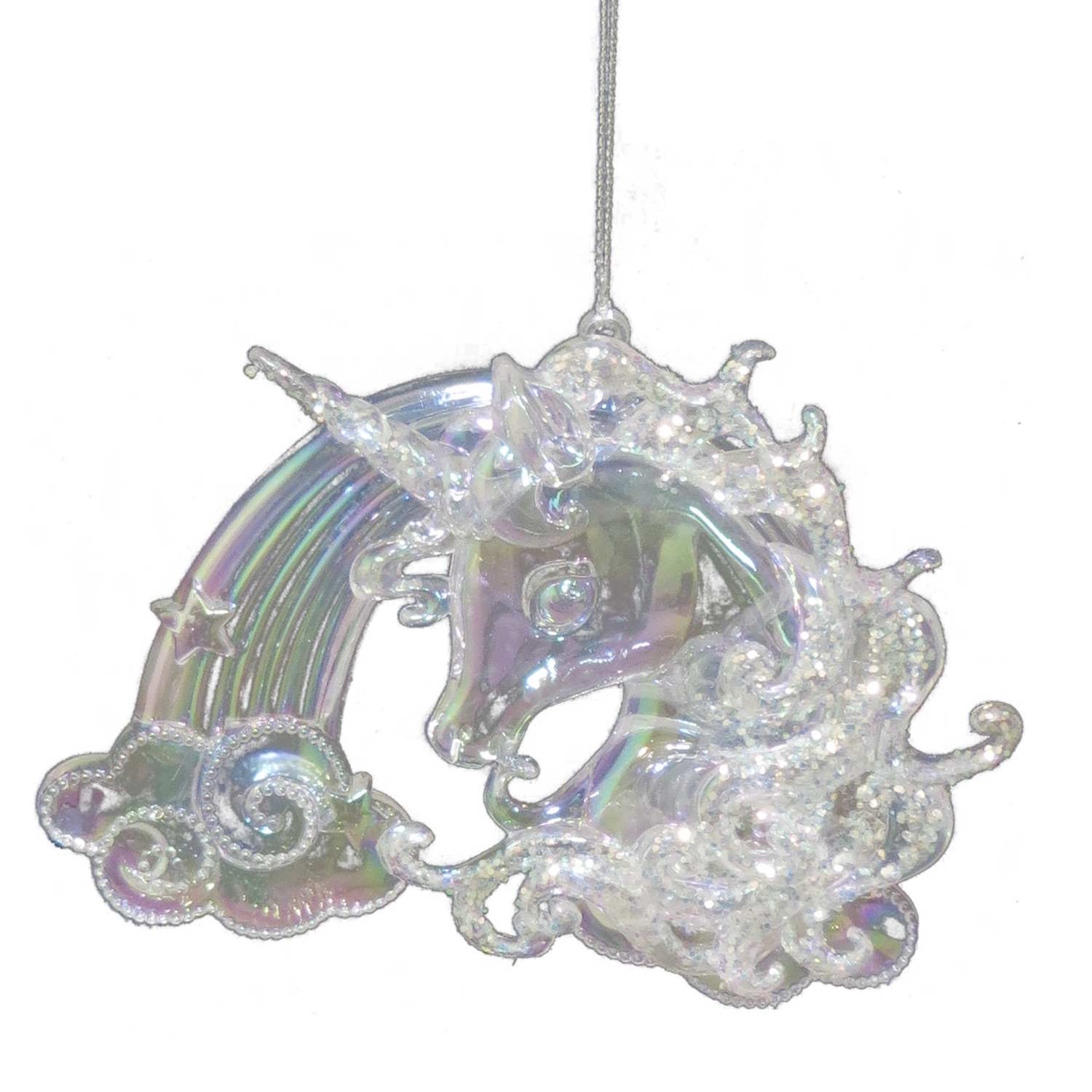 Rainbow Unicorn Hanging Decoration - Clear Image