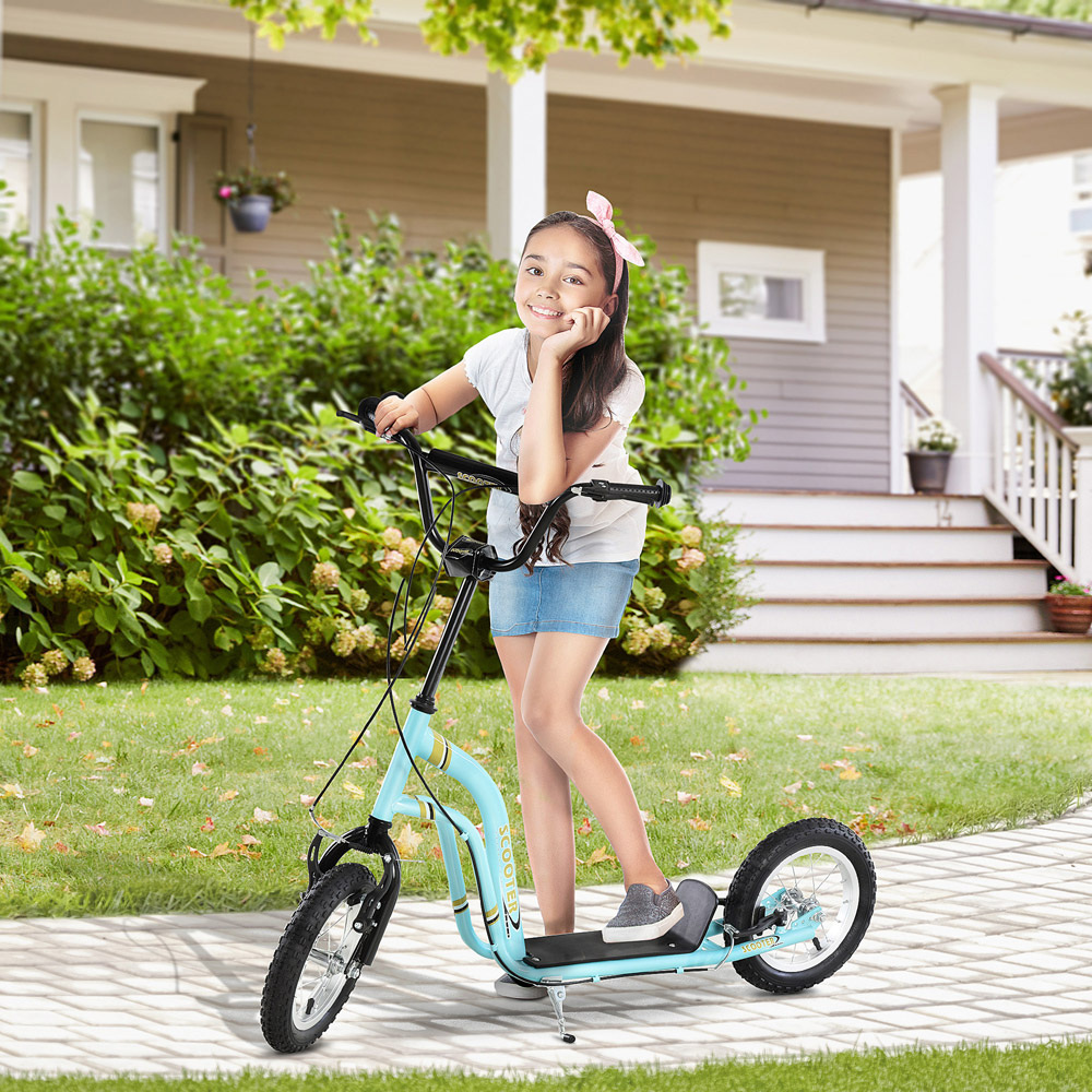 Tommy Toys Kids Blue Rubber Wheel Stunt Scooter 12 Inch Image 2