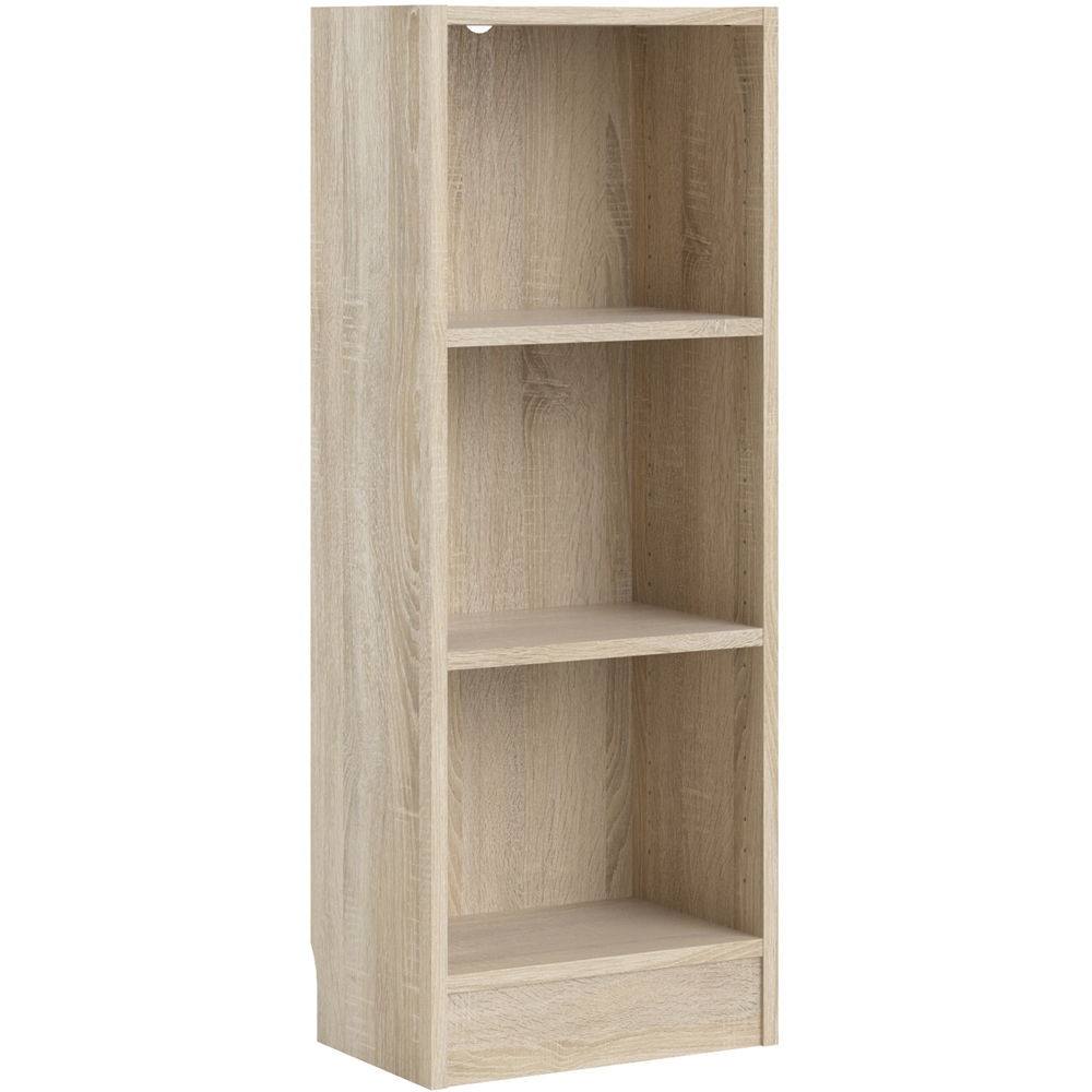 Florence Basic 2 Shelf Oak Narrow Low Bookcase Image 2