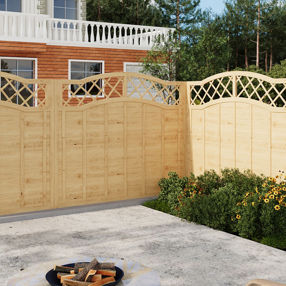 Living and Home Arched Lattice Top Wooden Garden Fence Panel 150 x 180cm Image 7