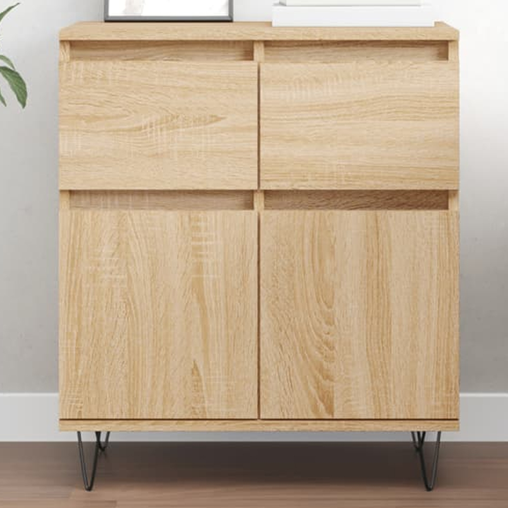 vidaXL 2 Door 2 Drawer Sonoma Oak Sideboard Image 1