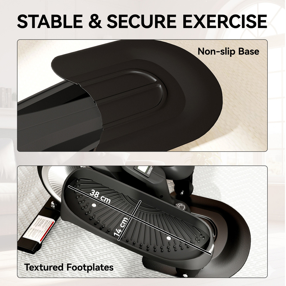 SPORTNOW Under Desk Elliptical Machine Pedal Exerciser with LCD Monitor Image 4