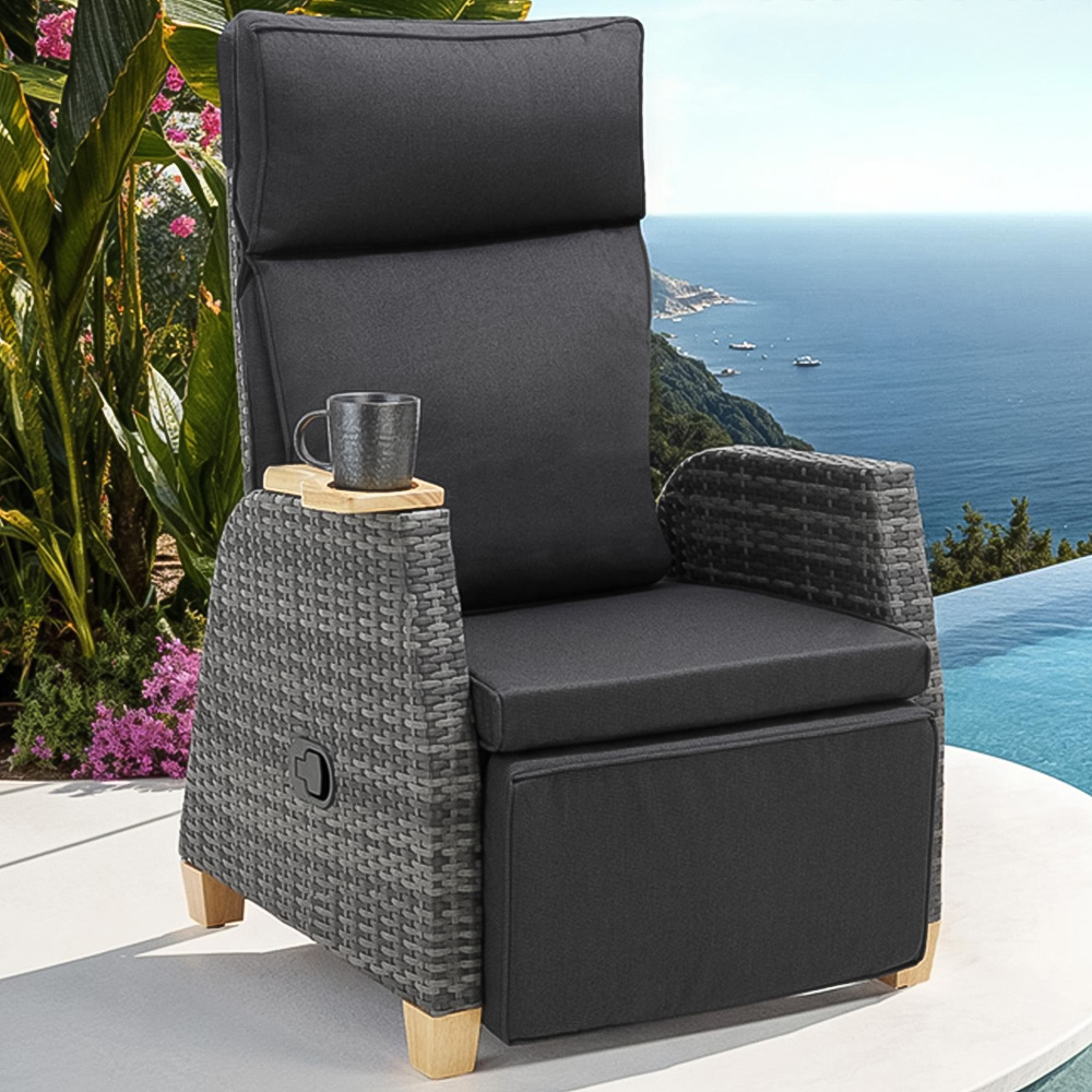 tectake Pescara Set of 2 Reclining and Adjustable Garden Chair Image 1