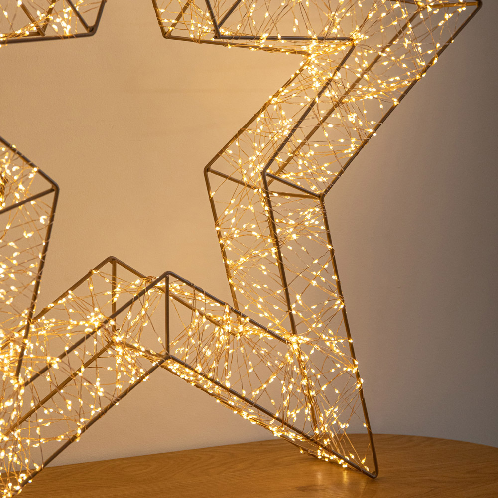 Samuel Alexander 2400 Warm White LED Light-Up Gold Christmas Star 58cm Image 4