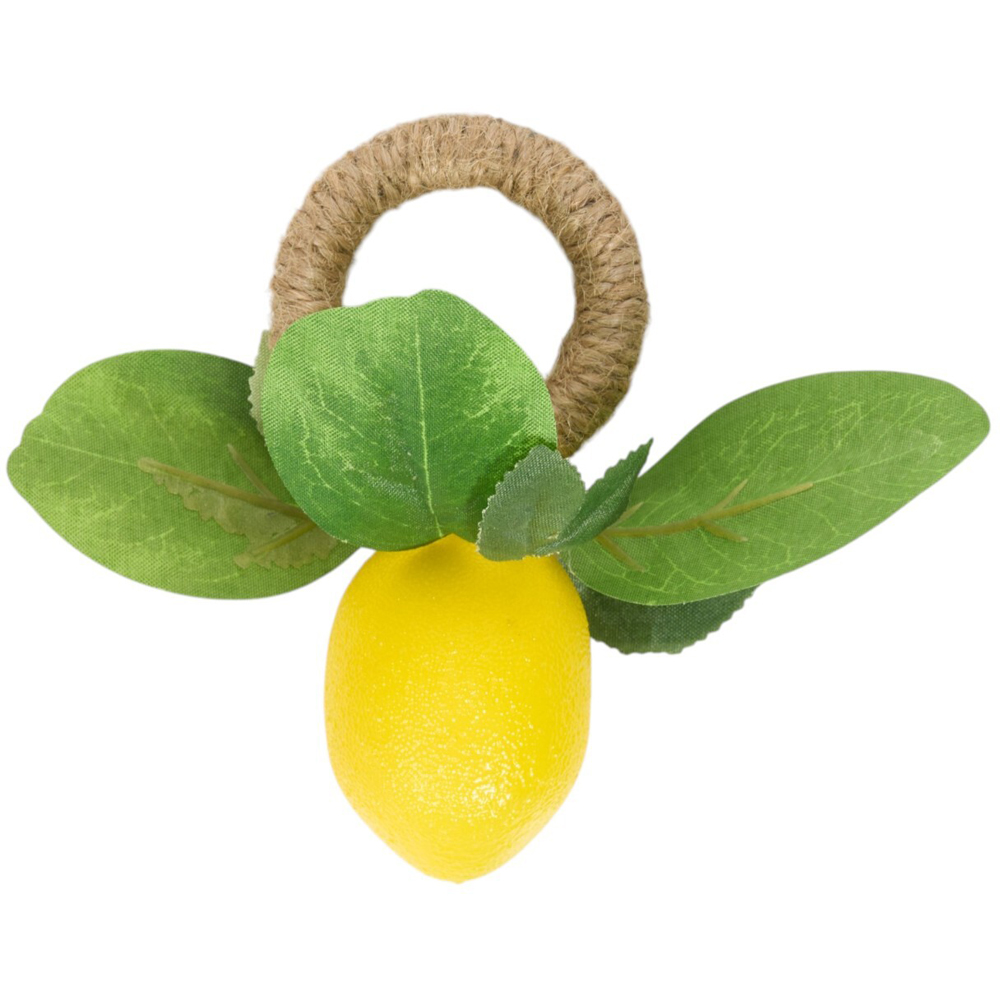 Pack of 2 Lemon Napkin Rings Yellow Image 3