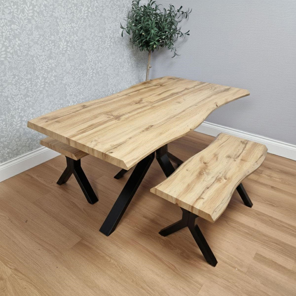 Kosy Koala 6 Seater Velvet Wooden Rectangle Dining Set with Bench Grey Image 8