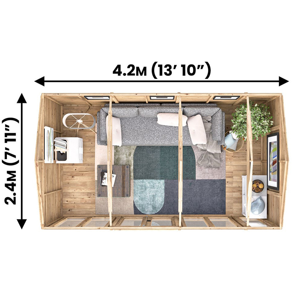 Dunster House RagePanda 14 x 8ft Brown Reverse Superfelt Apex Summerhouse Image 9
