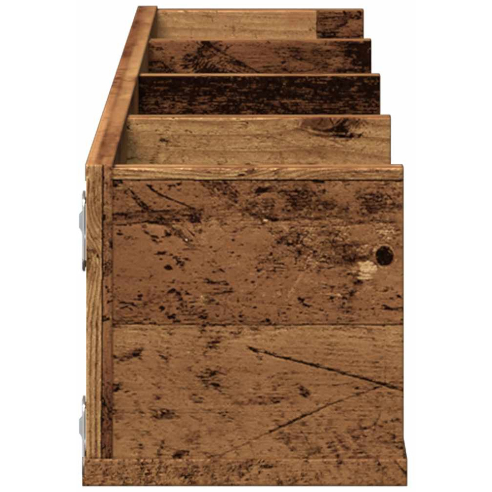 vidaXL 4 Shelf Old Wood Wall-Mounted CD Shelf Image 4