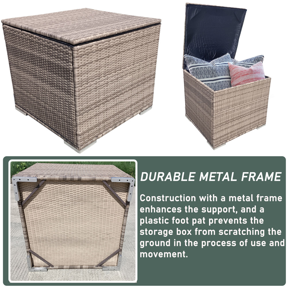 Furniture One Yellow Rattan Garden Storage Box with Lid 330L Image 6