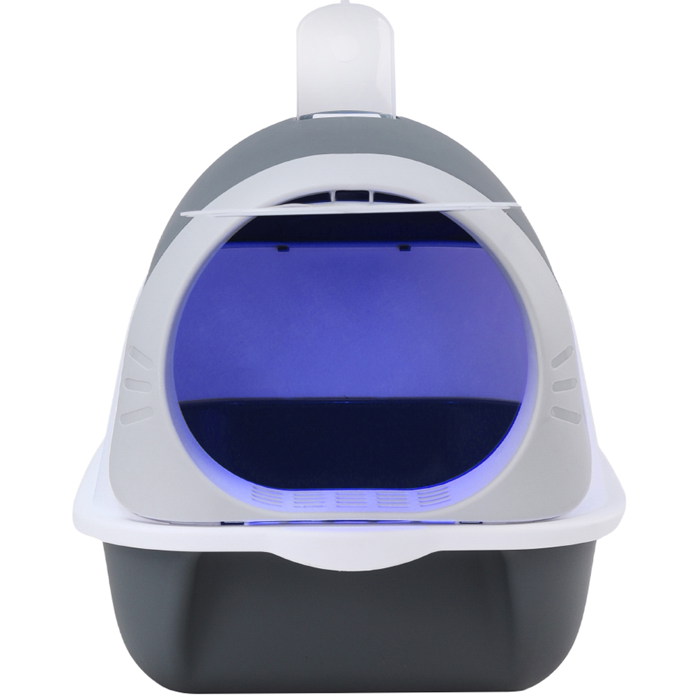H&O Direct Grey Cat Litter Box with UV Steriliser Lamp 36 x 35 x 50cm Image 2