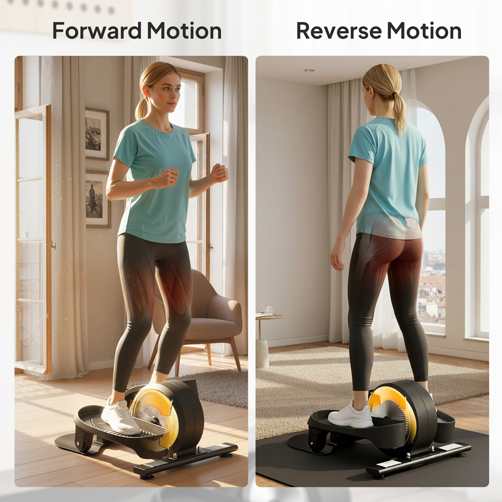 SPORTNOW Under Desk Elliptical Machine Pedal Exerciser with LCD Monitor Image 6