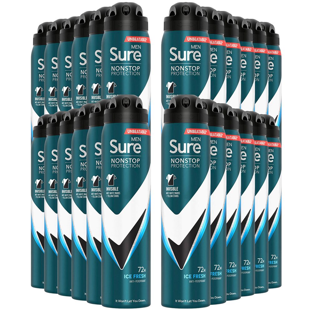Sure Men Ice Fresh 72H Protection Invisible Anti-Perspirant Deodorant 250ml 24 Pack Image 1