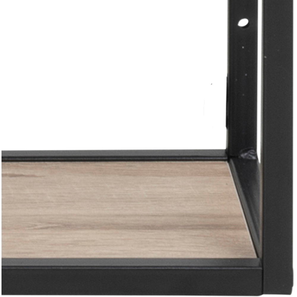 Florence Seaford 4 Shelf Sonoma Oak and Black Metal Wall Shelf Image 6