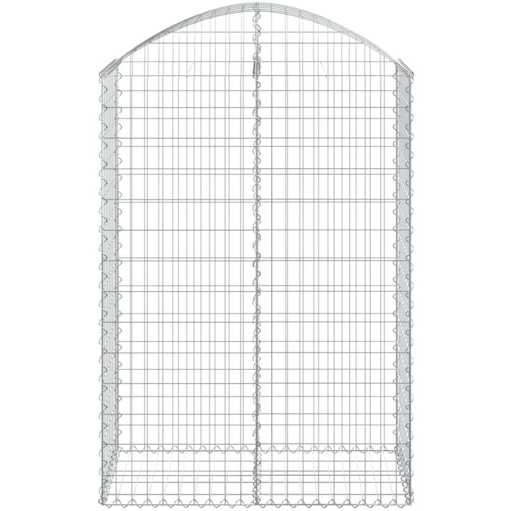 vidaXL Silver Galvanised Iron Arched Gabion Basket 100 x 50 x 140/160cm Image 3
