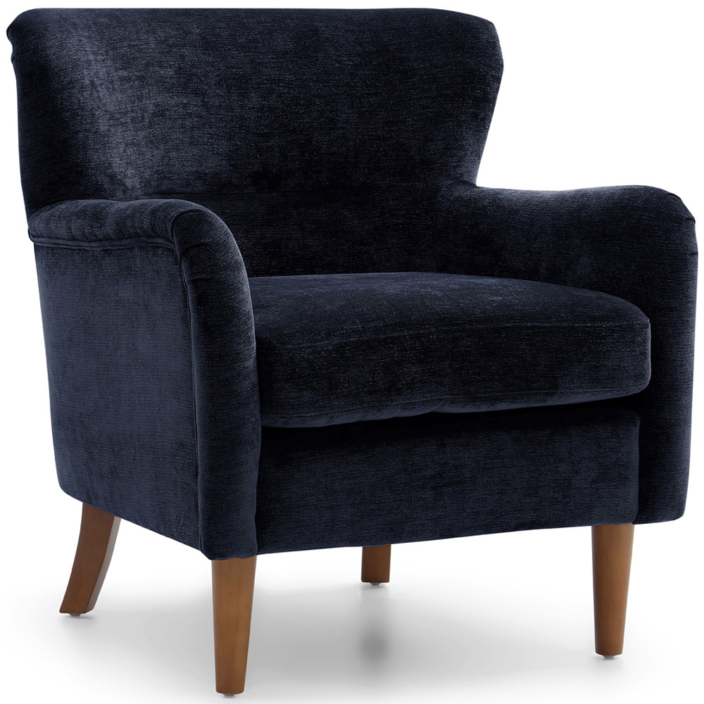 Roberta Navy Chenille Wingback Armchair Image 3