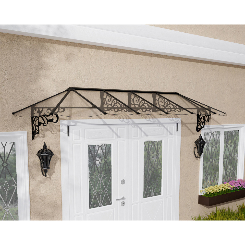 Palram Canopia Lily 3600 Black Clear Door Canopy 3.7 x 0.9m Image 3