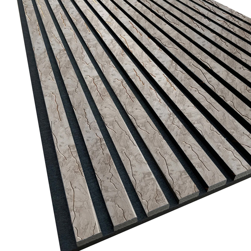 Britwall Black and Gold Vein Linear Acoustic Slat Wall Panel 2400 x 600 x 21mm 2 Pack Image 5