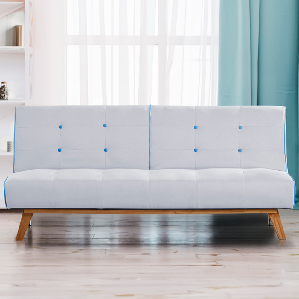 Brooklyn Double Sleeper Cream Sofa Bed with Wooden Leg Image 1