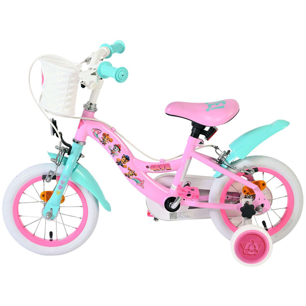Volare Paw Patrol Kids 12 inch Multicolour Bike with Stabilisers and Basket Image 5