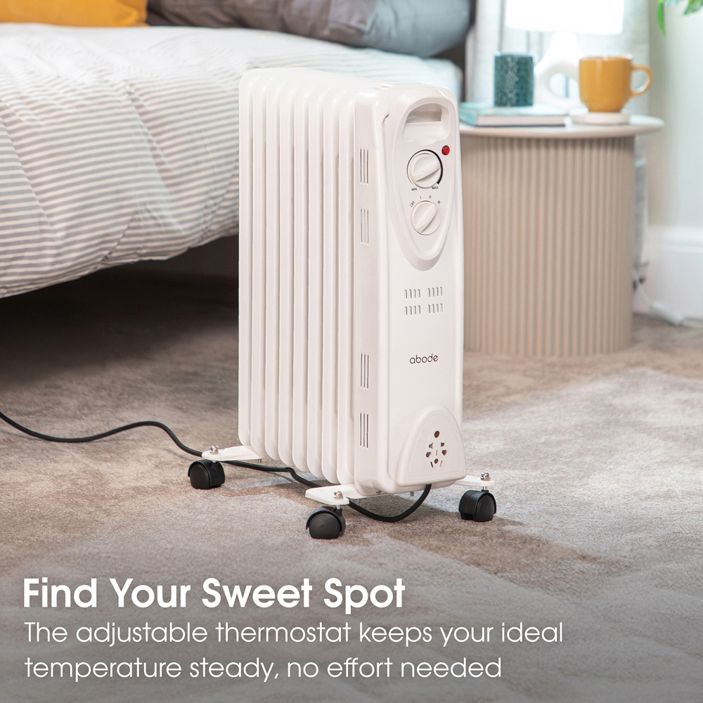 Abode AOFR9003 White 9 Fin 2kW Oil Filled Radiator Image 6