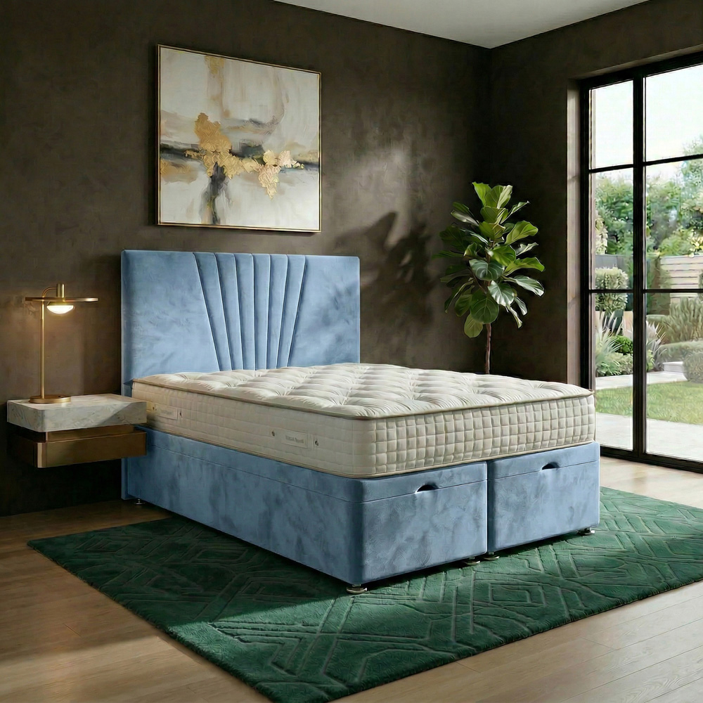 DS Living Vesper King Size Sky Blue Ottoman Bed Image 5