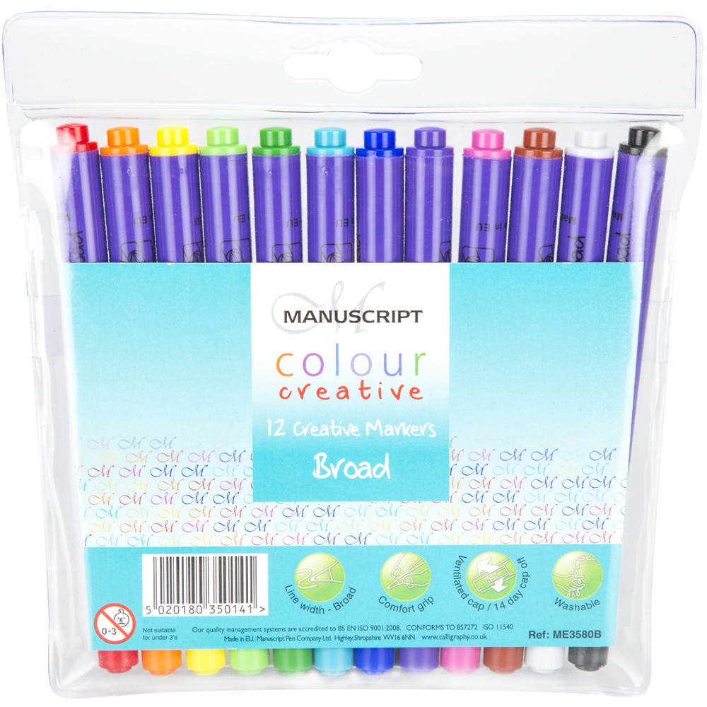Manuscript Colour Creative Marker Pen Broad 12 Pack Image