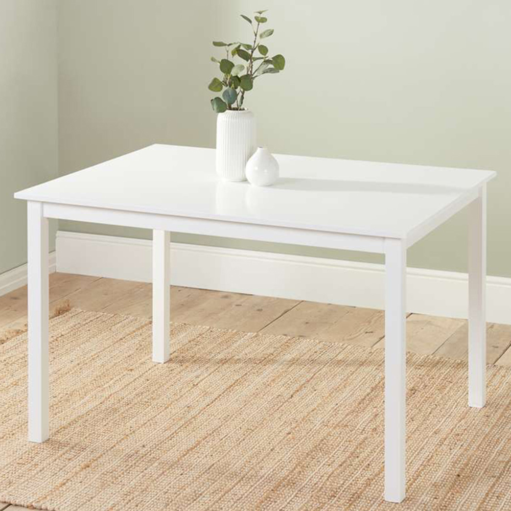 Cottesmore 4 Seater Rectangle Dining Table Bright White Image 1