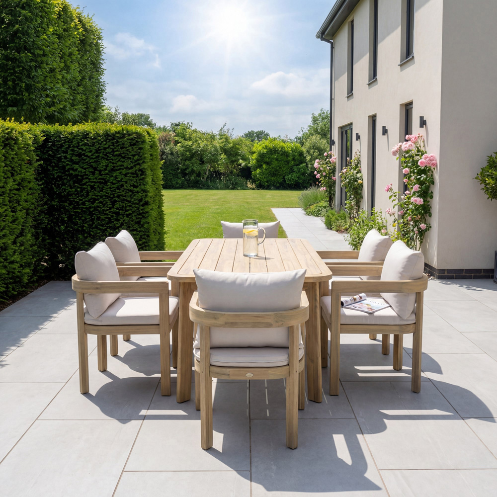 Artemis Home Sundrift 6 Seater Garden Dining Set Teak Image 4