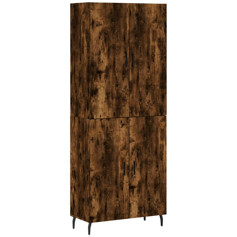 vidaXL 4 Door 6 Shelf Smoked Oak Highboard with Metal Legs Image 2