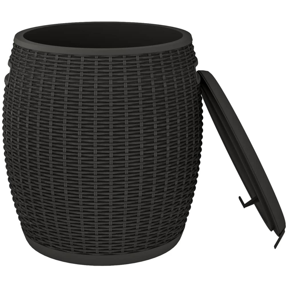 vidaXL 37L 4-in-1 Black Polypropylene Garden Storage Box Image 3