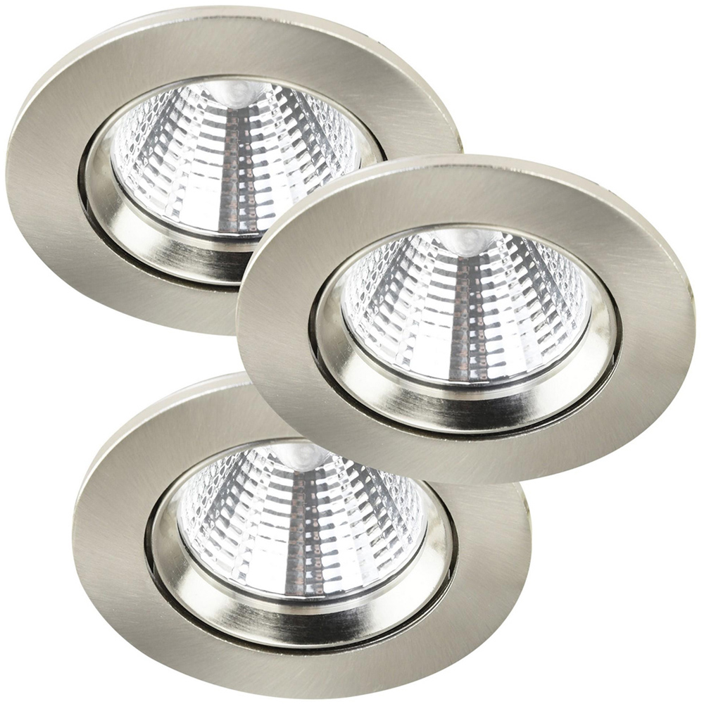 Nordlux Fremont 3-Kit 2700K Brushed Nickel Tiltable LED Downlight Image 1