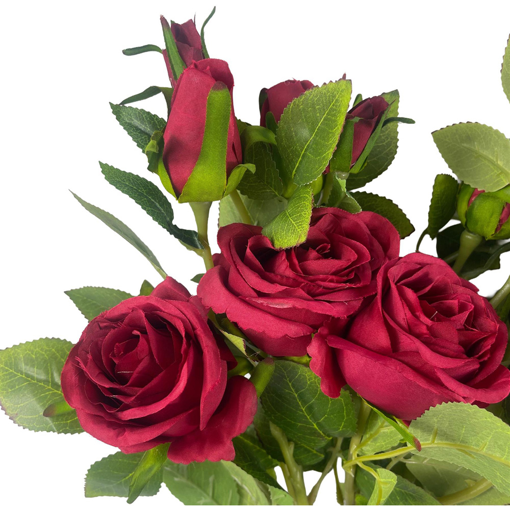 Leaf Red Rose Artificial Flower 60cm 6 Pack Image 6