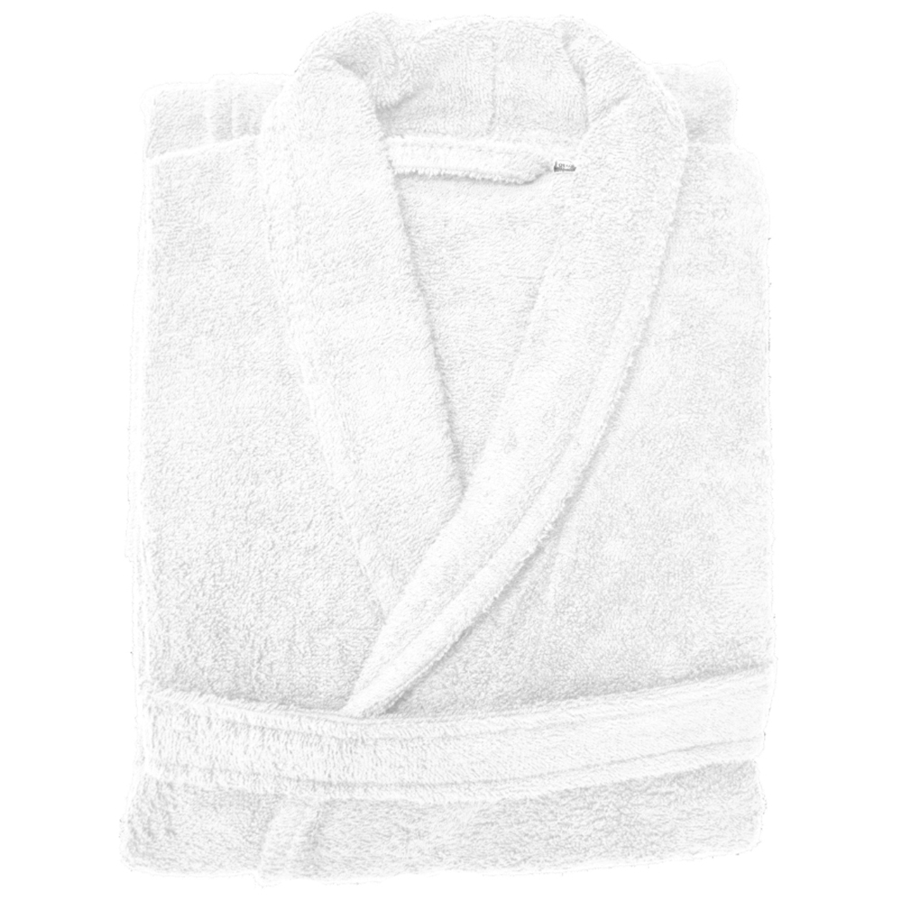 Allure Bath Fashions Hotel Luxury Small to Medium White Towelling Bathrobe Image 1