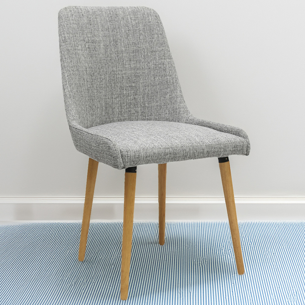 Capri Set of 2 Grey Flax Effect Weave Dining Chair Image 1