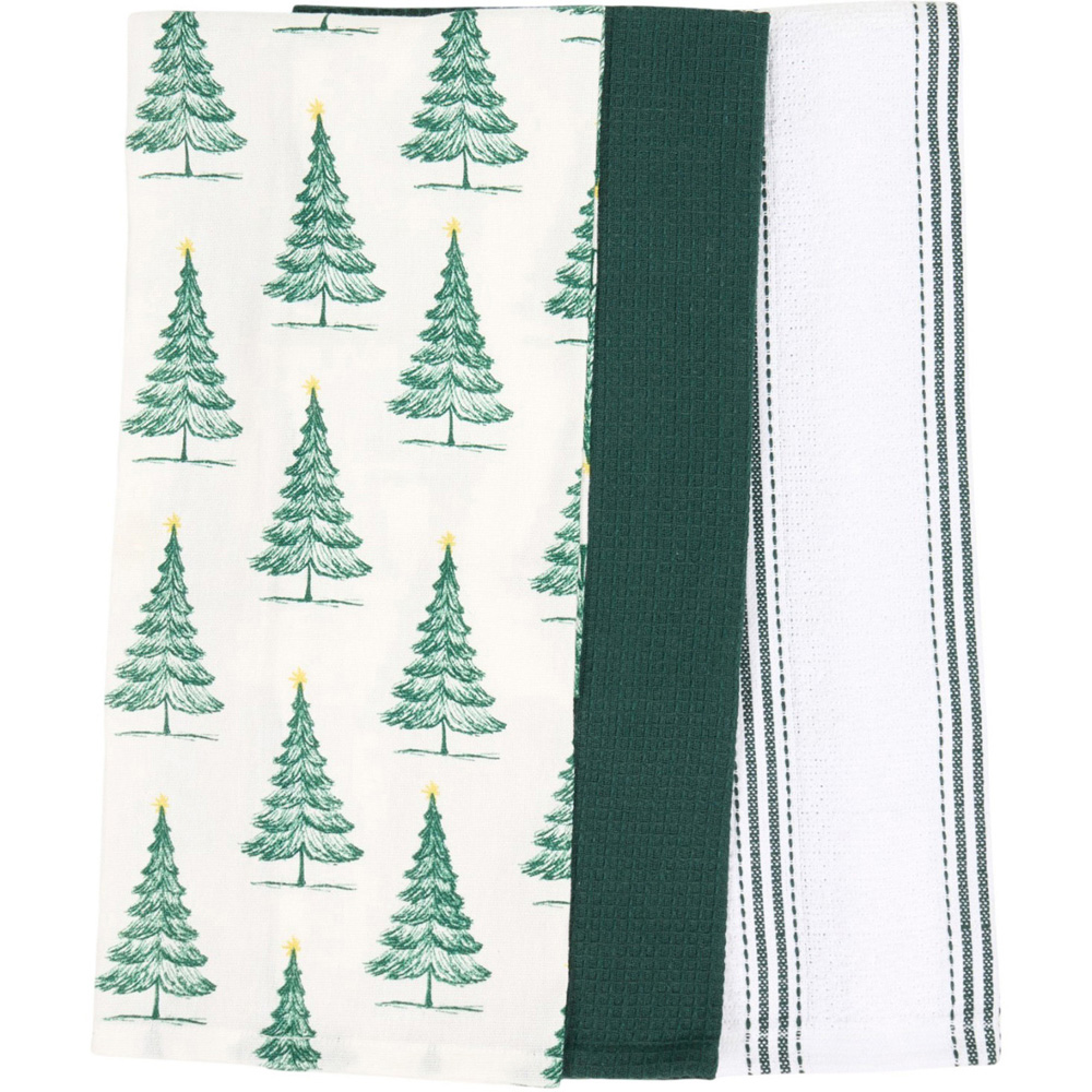 Pack of 3 Christmas Trees Tea Towels Image 4