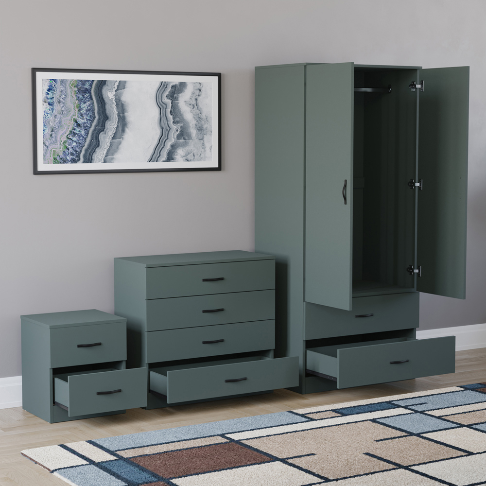 VIDA DESIGNS Riano Green 3 Piece Bedroom Furniture Set Image 4