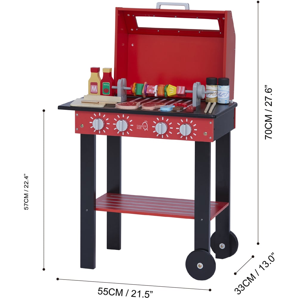 Teamson Kids Red Little Helper Backyard BBQ Play Stand Kitchen Image 8