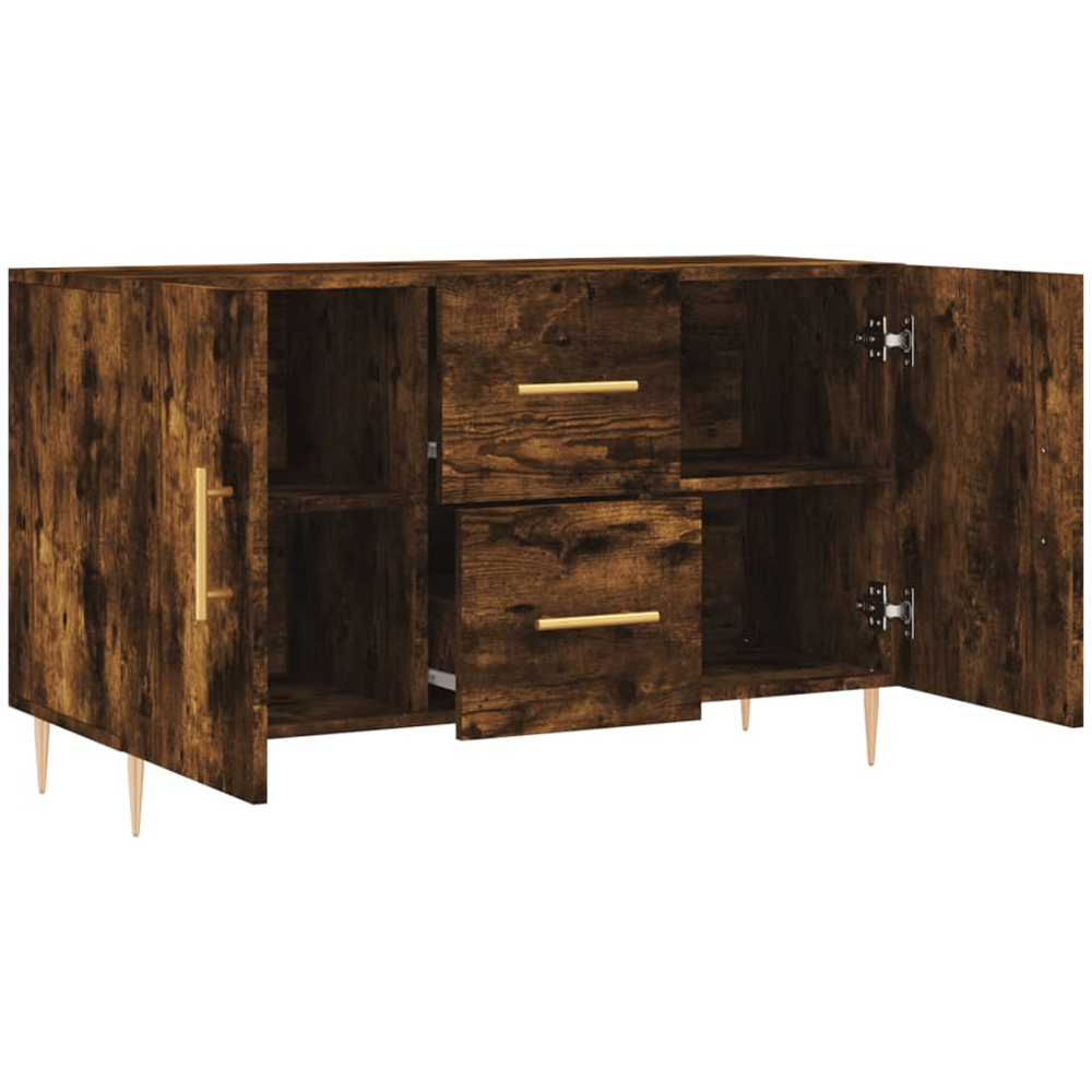 vidaXL 2 Door 2 Drawer Smoked Oak Sideboard Image 5