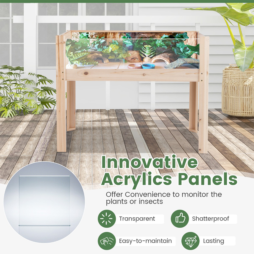 Costway Natural Wooden Raised Garden Bed Image 8