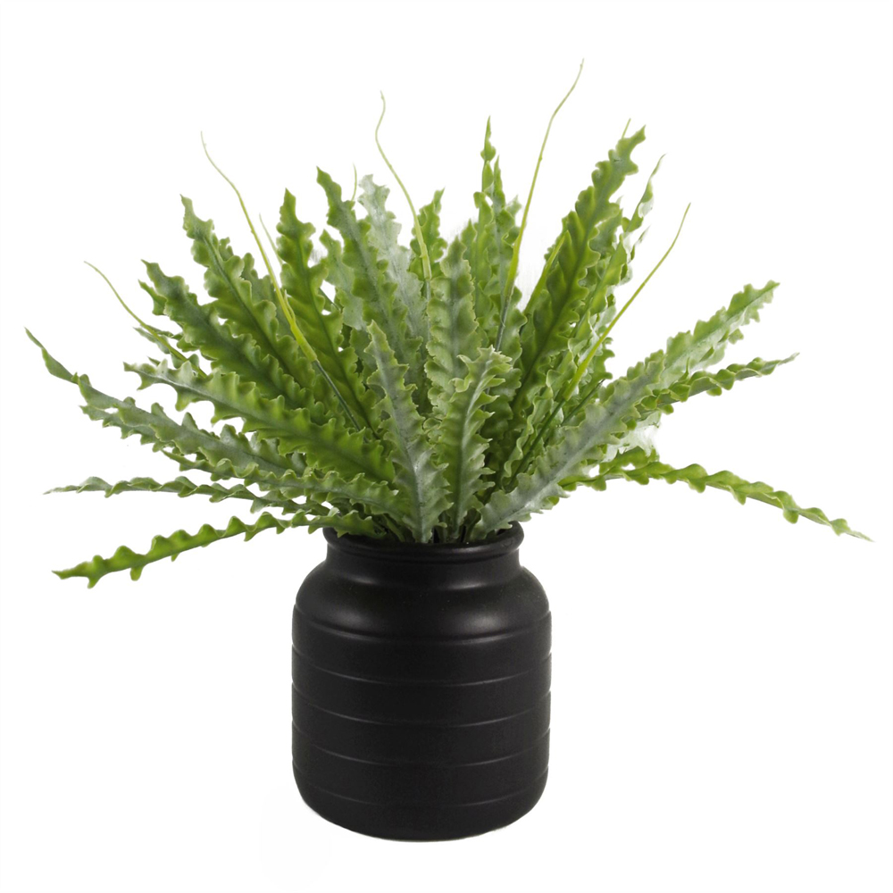 Leaf Black Ceramic Vase Planter 14cm Image 7