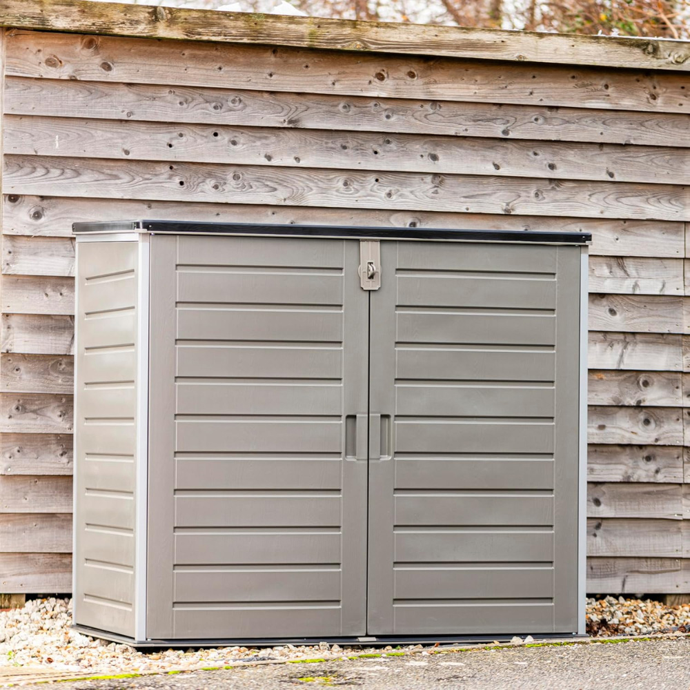Garden Gear 1170L Grey Outdoor Storage Shed with Lift-Up Lid Image 2