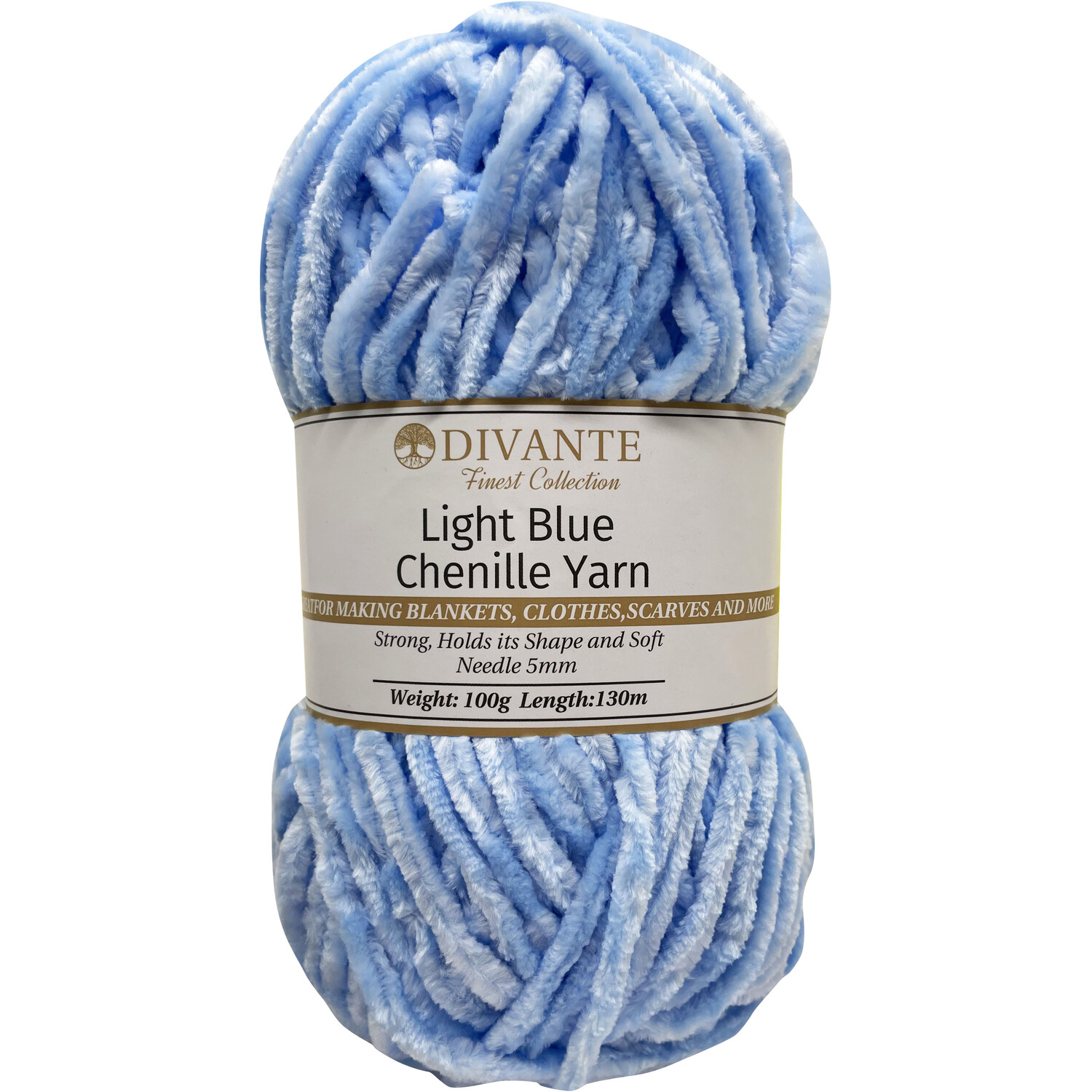Chenille Yarn Light Blue Image 1