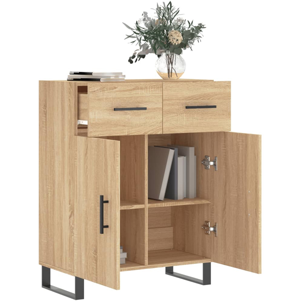 vidaXL 2 Door 2 Drawer Sonoma Oak Sideboard Image 4
