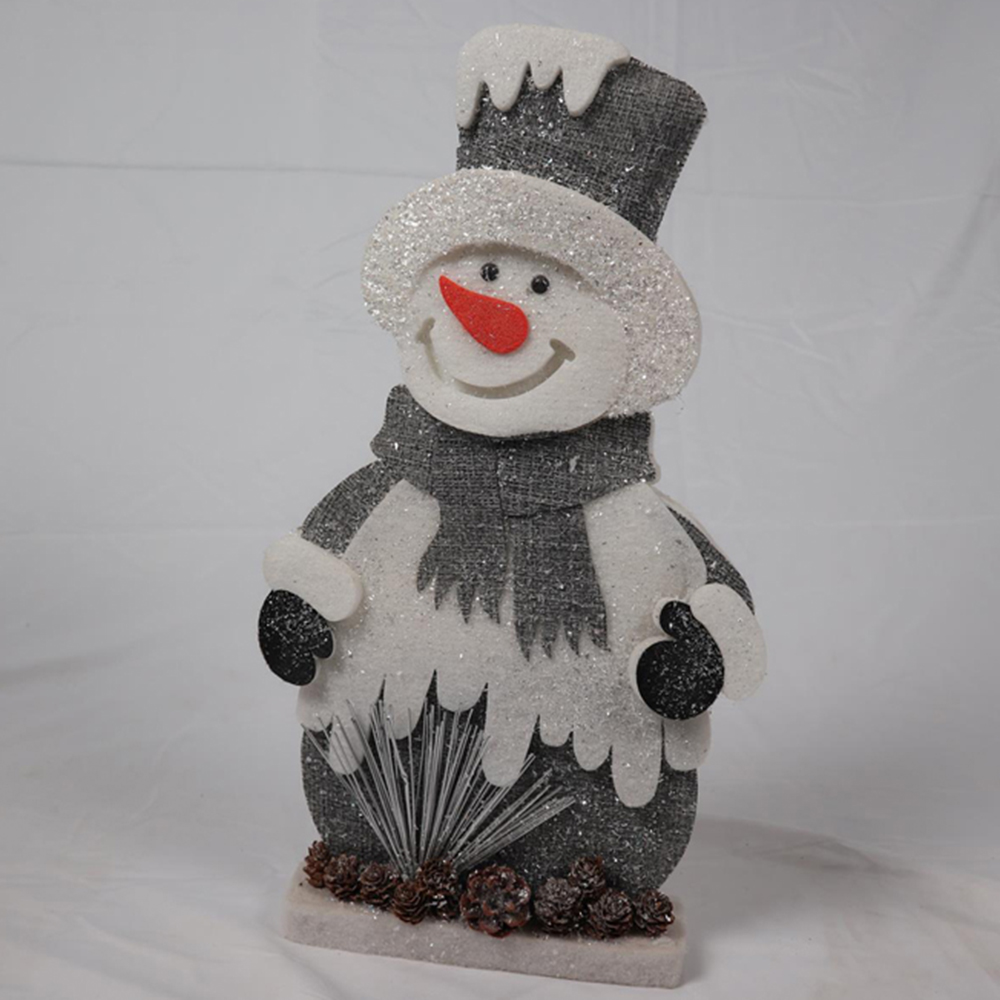 Shatchi Grey Snowman Glitter Foam Figurine Christmas Decoration 52cm Image 2