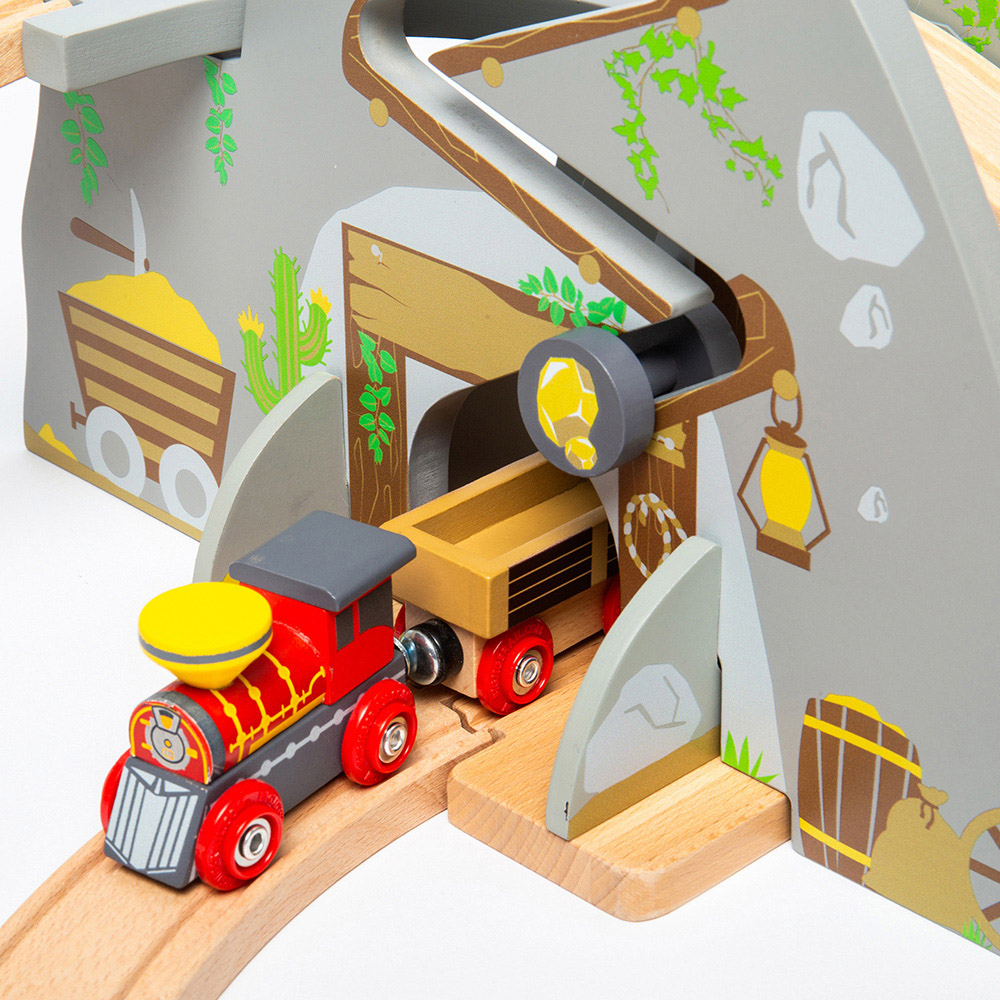 Bigjigs Rail 62 Piece Wooden Wild West Train Set Image 2