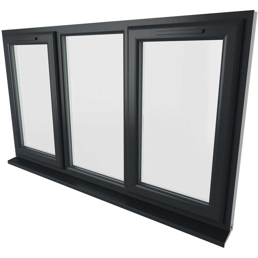 Crystal uPVC Double Glazed Window LH & RH Side Hung Fixed Centre Grey White Clear Glass 1770x1190mm Image 9