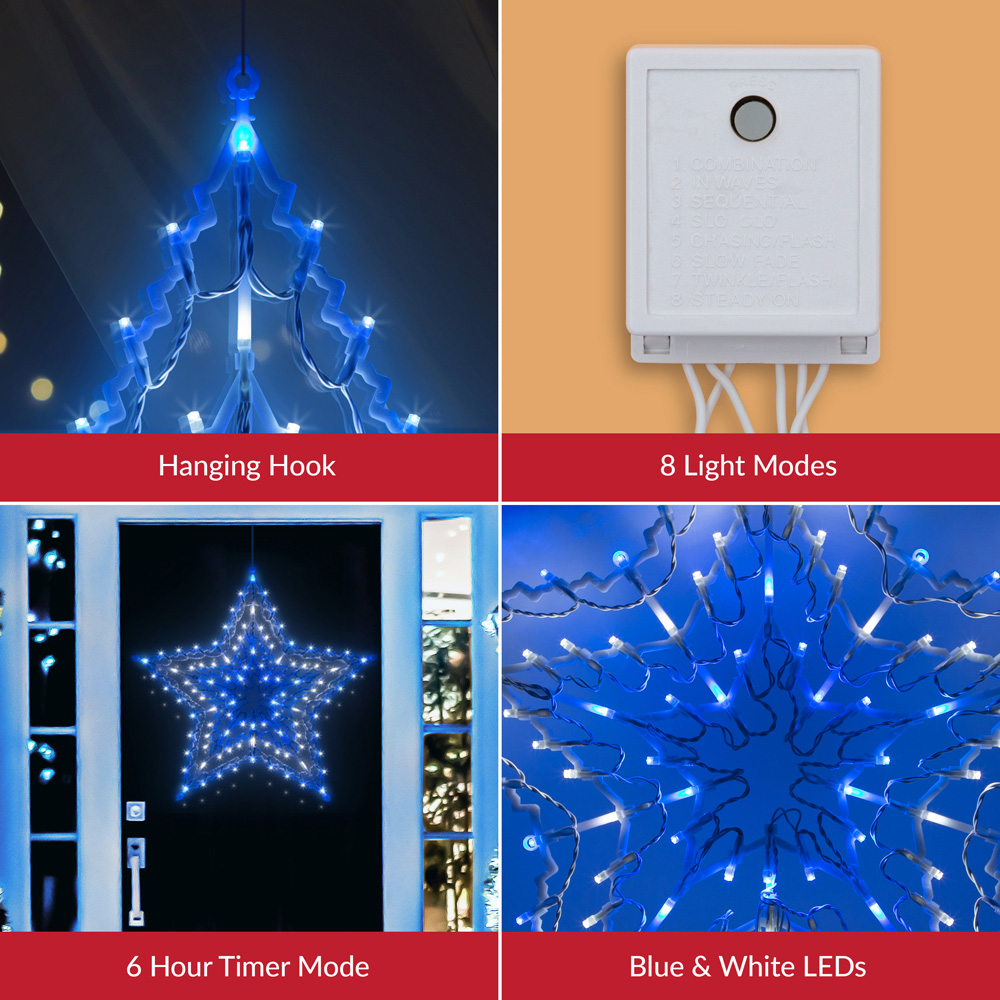 The Christmas Workshop Blue and White LED Star Silhouette Light Image 7