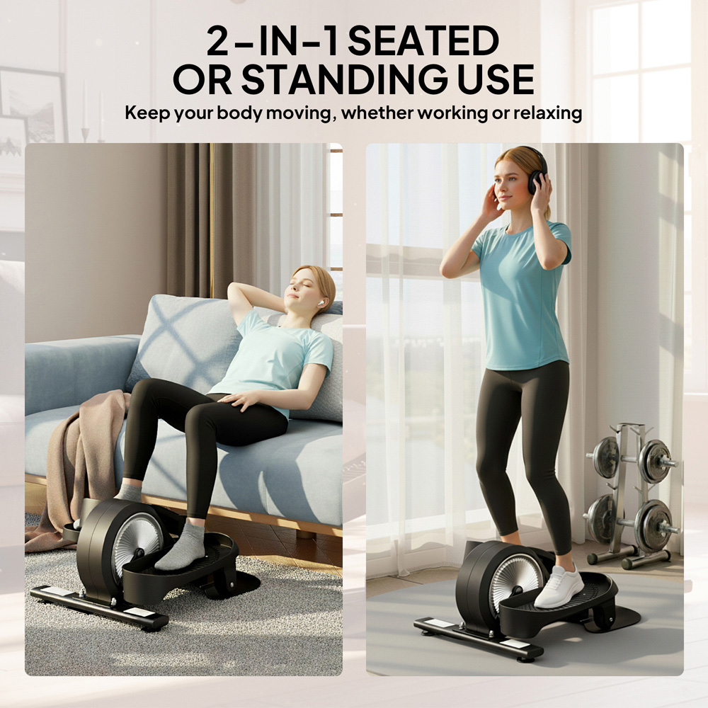 SPORTNOW Under Desk Elliptical Machine Pedal Exerciser with LCD Monitor Image 8